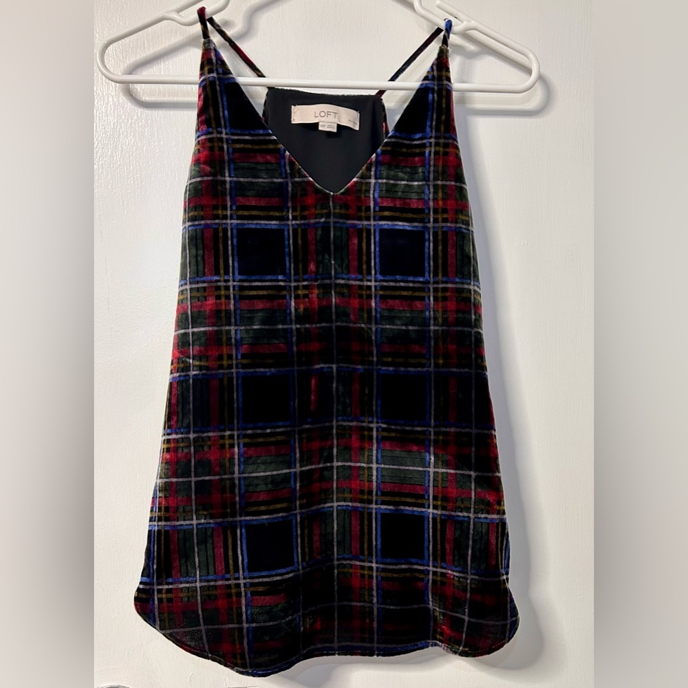 Ann Taylor LOFT velvet racer back tank